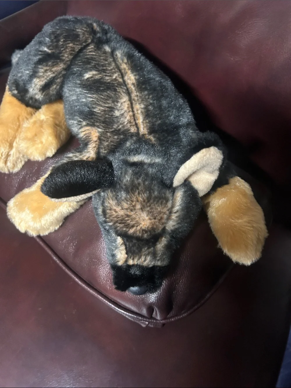 Plush German Shepherd Dog Toy - Black and Brown - Picture 8 of 8